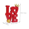 SHOWERORO Couples Sculpture Decor Wooden Valentines Day Decor Love Letter