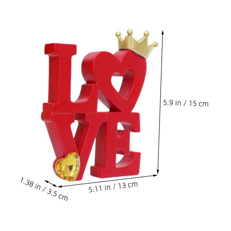 SHOWERORO Couples Sculpture Decor Wooden Valentines Day Decor Love Letter