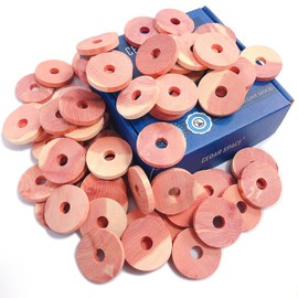 Cedar Space Cedar Blocks for Clothes Storage 100% Natural Aromatic Red Cedar Rings 54Pcs Protection for Wardrobes Closets and Drawers