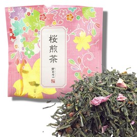 Chasandai Sakura Sencha Loose Leaf Tea, Organic Japanese Green Tea, Made in Japan, 30g - Cherry Blossom Leaf Sencha, No Artificial Flavorings or Colorings, With Sakura Petals
