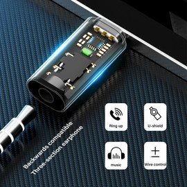 SinLoon USB C to 3.5mm Audio Adapter, USB Type-C to Aux Headphone Jack, DAC USB-C Headphone Adapter, Suitable for USB-C Devices without 3.5mm Interface