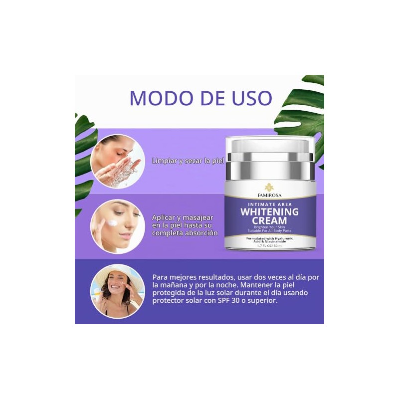 FAMIROSA- Corrector de manchas oscuras en la zona íntima: crema