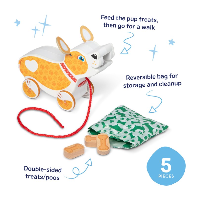 Melissa & Doug Feed, Walk & Poo Pup Wooden Preschool