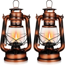 Retisee 2 Pcs Hurricane Lantern 10 Inch Original Oil Burning Lantern Decorative Kerosene Lamp Vintage Oil Lamp Hanging Kerosene Fuel Lanterns for Outdoor Indoor Home Patio Camping, Bronze
