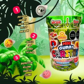 Mini Gummy Caritas Con Relleno Frutal 120 Piezas Candi Deli