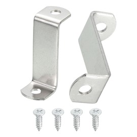 uxcell 30 Pcs 1 1/4" Offset Canvas Clips, Picture Framing Mirror Clips Z Shape Canvas Painting Mounting Clips with 2 Mounting Hole with Screws, Silver