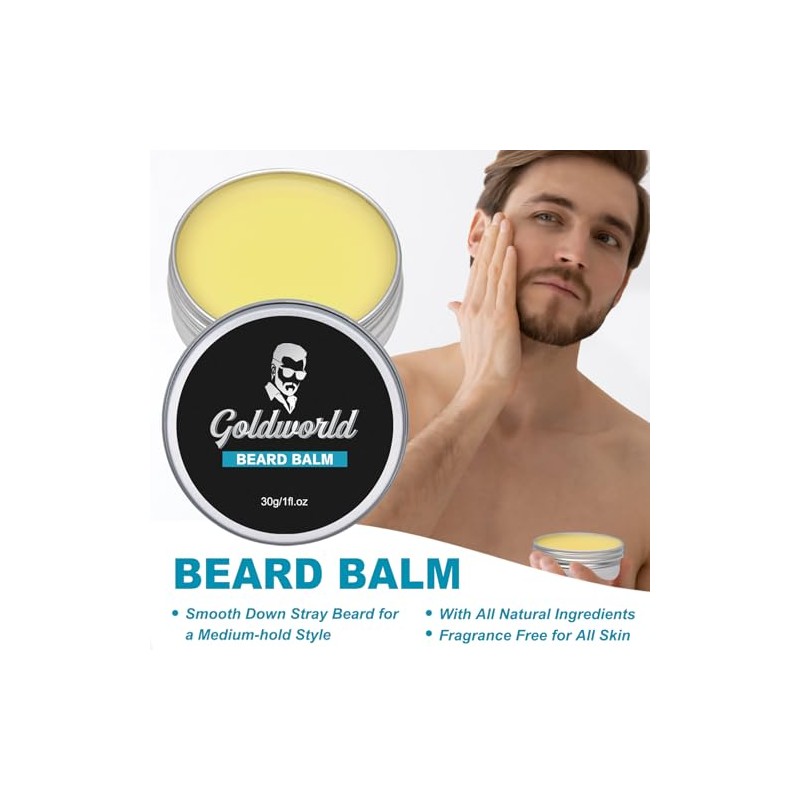 Beard Care & Grooming Kit w/Free Beard Soap,Unscented Beard Oil,Beard