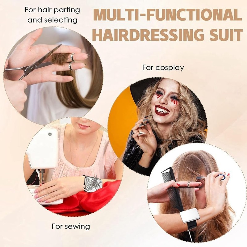 Eleqldwen 8 PCS Parting Ring Hair Selecting Ring 6 Hair