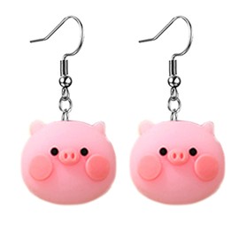 ONLYJUMP Pink Pig Earrings for Women Cute Sweet Animal Dangle Drop Earrings Jewelry Charms Gift (pink pig)