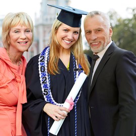 Graduation Leis 2025 - Graduation Tassel Honor Cords Ribbon Leis, Braided Necklace Class of 2025 for Bachelor Gown Gift Party, Blue & White