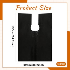 100 Pcs Disposable Salon Cape Waterproof Barber Shampoo Cape Hair Salon Capes Black Hair Dye Cutting Coloring Apron Shawl for Barber Hair Stylist (51.2 x 36.2 Inch)