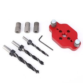 Woodworking Straight Hole Positioner Aluminum Alloy DIY Drill Guide for Carpenter(Drill Positioner Drill Guide Drill Bit Wrench )