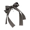 VINGTAINE H7468-BK- Striped Pattern, Long Ribbon, Pony Hook, Hair Cuff,