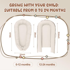 Baby Lounger for Newborn, Portable Infant Nest for 0-24 Months, Soft Breathable Co Sleeper for Bed & Floor, Infant Lounger Baby Essentials for Travel and Home