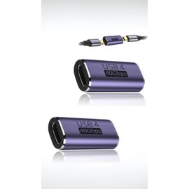 Honwor USB-C Female to Female Adapter, 2-Pack USB Type C Coupler, Thunderbolt 4/3, 40Gbps, 100W PD, 8K@60Hz Video, Expand Your Device Connectivity