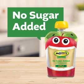 Mott's No Sugar Added Applesauce Variety Pack, 4 Flavors – Apple, Strawberry, Cinnamon & Blueberry, Made from Real Fruit, No Artificial Flavors, 3.2 Clear Pouches, 20 Pack