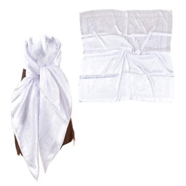 EIysee 35x35 Inch Head Scarf for Women Silk Like Neck Scarf Hair Sleeping Wraps Satin Silk Scarfs for Women (White)