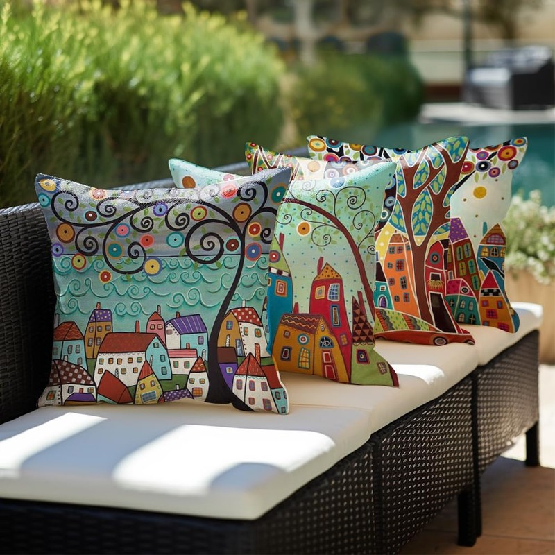 RABUSOFA Green Throw Pillow Covers 20x20 Set of 4,Spring Summer