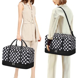 IBFUN Duffel Bag, 21'' Weekender Travel Bag with Shoe Compartment, Waterproof, Overnight Duffel Bag for Women, 3PCS