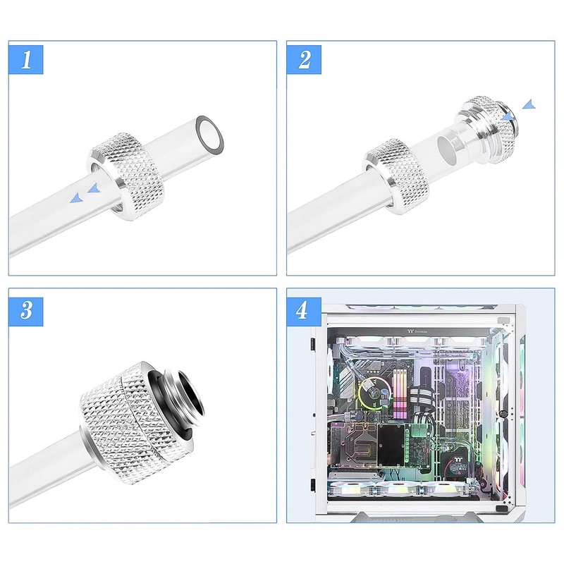 VOANZO 4PCS PC Water Cooling Connectors G1/4 Thread Nozzle PC