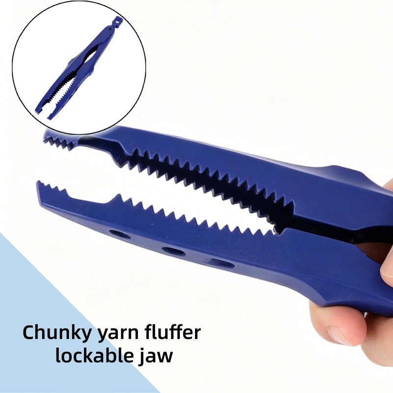 Chunky Yarn Fluffer Tool, Serrated Jaws Lockable Knitting Tool