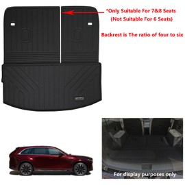 LJWAITO Cargo Liners with Backrest Protection for 2024 Mazda CX90 CX-90 (Only Suitable for 7&8 Seats (Not Suitable for 6 Seats)),TPE All Weather Protection Trunk Mat Covering The backrest