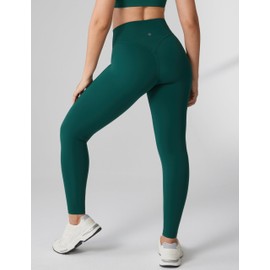 UNISSU Hugcurve No Front Seam High Waisted Workout Leggings for Women Buttery Soft Yoga Pants Gym Athletic Tights - 25'' Evergreens Small