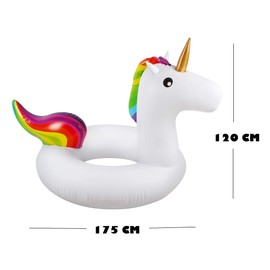 Lizzy® INFLATABLE SWIM POOL FLOATS Raft Swimming Fun Kids Water Sports Beach Toy by (Giant Unicorn 175 x 120 cm)