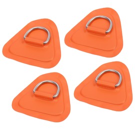 A ABSOPRO Kayak D Ring Patch Triangle PVC Stainless Steel Orange (Set of 4)
