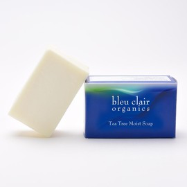Organic Soap, 2.8 oz (80 g), Tea Tree Moist Soap, Facial Cleansing Soap, Solid Soap, Additive-Free Soap, Blue Claire