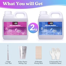 LET'S RESIN - Kit de fabricación de moldes de silicona 0A, extra suave y elástica, silicona líquida de 70 onzas, para hacer moldes de platino, ideal para moldes de silicona 3D, moldes de velas, moldes
