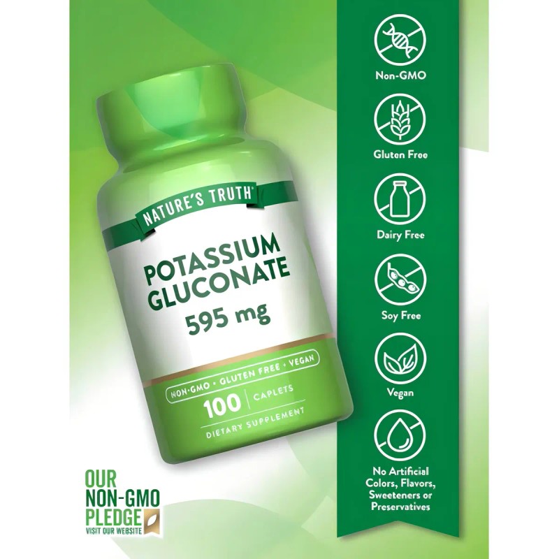Nature Truth Gluconato Potasio 100 Tabletas Suplemento Mineral