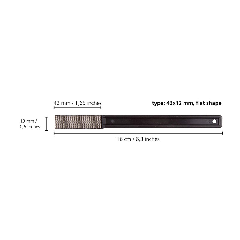 KGS PRO-Files Diamond Hand Files, 4 Pieces, 43x12 mm, Flat