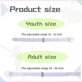 YFXQYFSH Baseball Belts Softball Belts, Elastic Adjustable Stretch Sports Belt, Youth Adult (24"-46"), White
