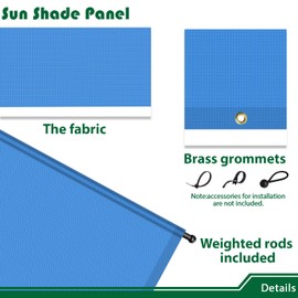 Goleray 8'x4' Pergola Replacement Canopy Shade Cover Sun Shade Cloth with Grommets, UV Protection Patio Covers for Outside Porch Backyard Gazebo Awning, Blue