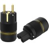 1 Pair HiFi Schuko Plug AC 16A 250V Power Cable