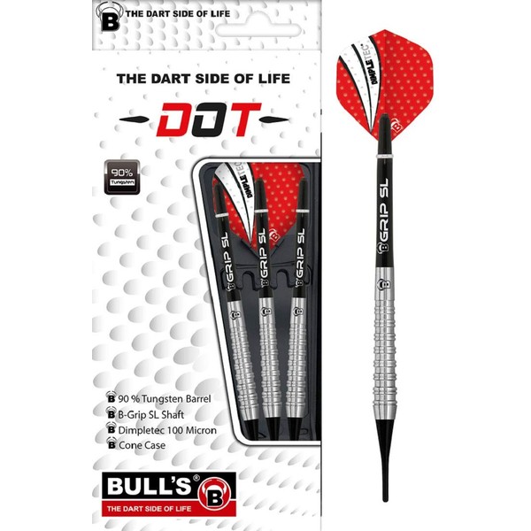 Bulls Bull's Dot D3 Soft Dart Mixte, Argent/Noir, 18g