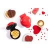 Holstein Housewares Personal Non-Stick Heart Waffle Maker, Red - 4-inch