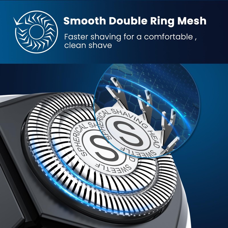 Electric Razor for Men with Nose Trimmer (Blue)