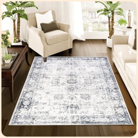 Istana Rugs 3x5 - Navy Rugs for Bedroom - Kid & Pet Friendly 3x5 Rug Non Slip - Non Shedding Area Rugs Living Room - Foldable Washable 3x5 Rug - Eco-Friendly Easy to Clean Bedroom Rug Small