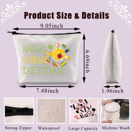 BDPWSS Dietitian Gifts Registered Dietitian Gifts Nutritionist Gift Nacho Average Dietitian Makeup Bag Cinco De Mayo Gift (Nacho Dietitian CA)