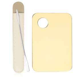VOCOSTE Acrylic Makeup Palette Foundation Blending Makeup Palette with Makeup Scraper 1 Set Silver