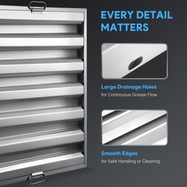 WILPREP Stainless Steel Range Hood Filters, 19.5 x 24.6 Inches Pack of 6, Commercial Exhaust Hood Grease Filter