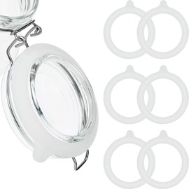 Outus 8 Pieces 3.75 Inches Silicone Jar Gaskets Replacement Silicone Seals Airtight Gasket Sealing Rings for Regular Mouth Canning Jar(White)