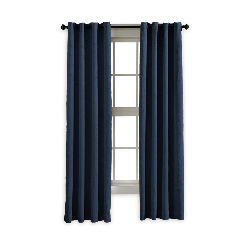 Curtainworks Lenox Grommet Curtain Panel, 50 by 84", Navy,1Q80630GNY