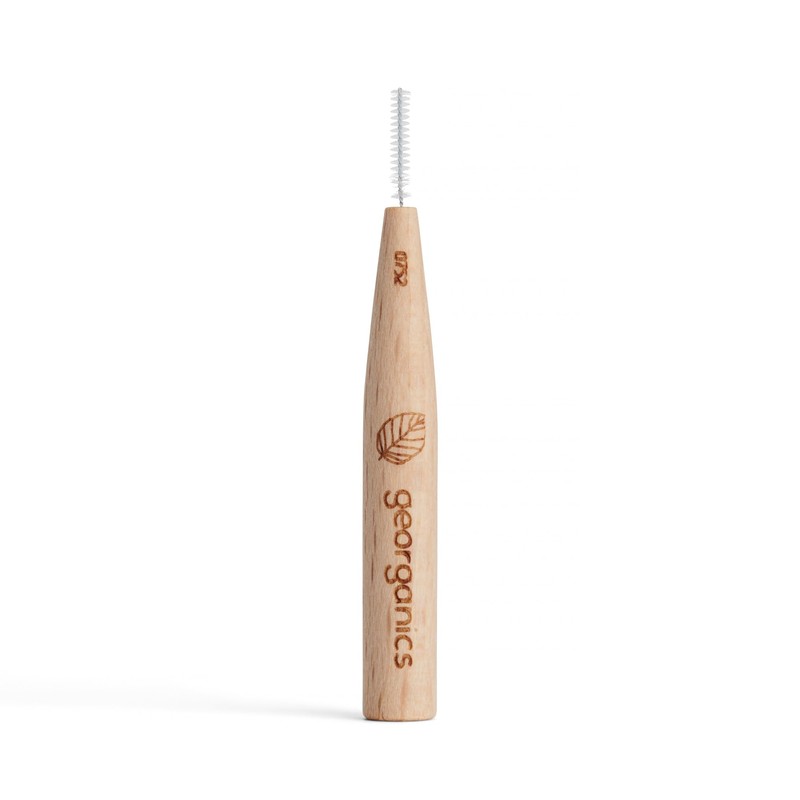 Georganics Beechwood Interdental Brushes ISO 0 (0.4mm) - Naturel and