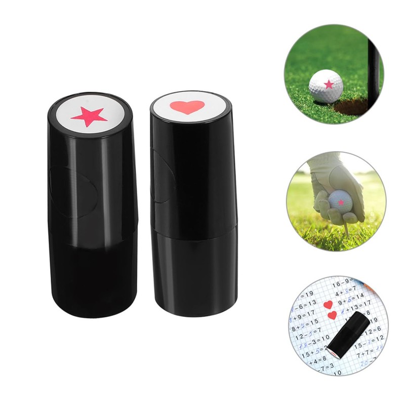 Operitacx 2pcs Golf Ball Marker Stamp Heart Shape Mark Stamp