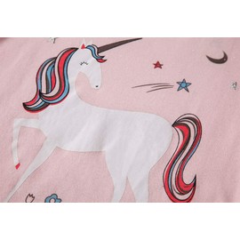 TEDD Girls' Pyjamas, Cotton, Cute, Unicorn, Long Sleeves, Two-Piece Pyjamas Set, Kids’ Sleepwear, Winter, Christmas, Sizes 1-12 Years, 01 Pink