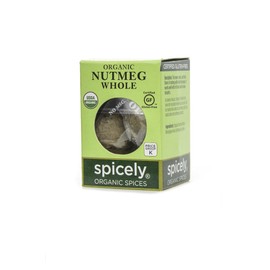 Spicely Organic Nutmeg Whole 0.10 Ounce ecoBox Certified Gluten Free