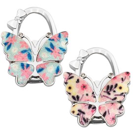 2 Pcs Butterfly Desk Bag Hooks, Butterfly Shaped Foldable Bag Hooks, Portable Desk Hooks for Desks, Offices, Restaurants, Bars